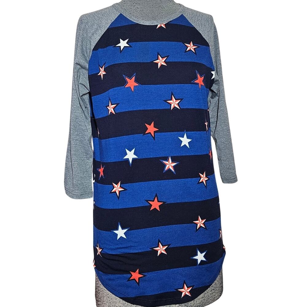 Americana 4th of July Star Print Baseball Shirt Size XS